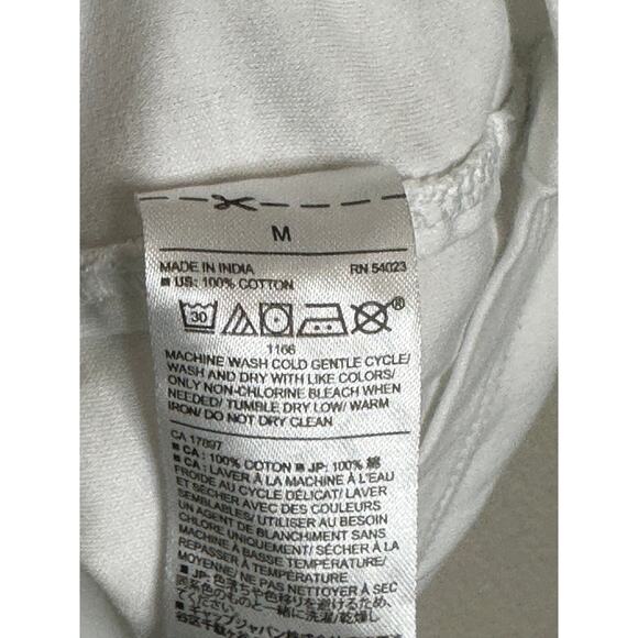 Banana Republic 100% Cotton White Crew Neck Short Sleeve Tee Casual Breathable M - Picture 4 of 8